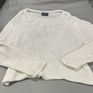 Wooden Ships White Knit Crew Neck Sweater